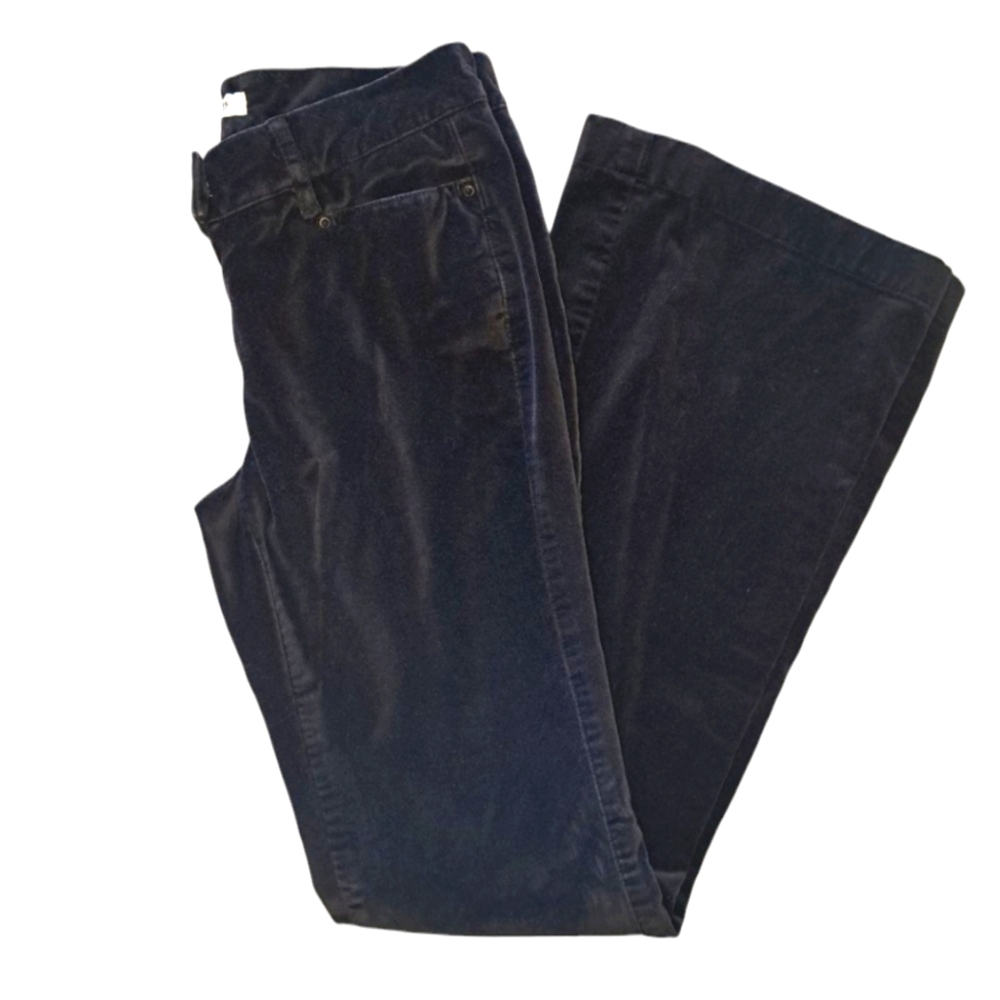 White House Black Market Black Soft Velour Flare Leg Pants Size 00